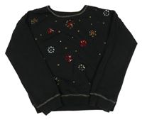 Černá mikina s kamínky a cvočky M&S