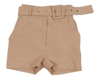 Světlerůžové kraťasy s páskem 