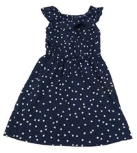 Tmavomodré lehké šaty se srdíčky H&M