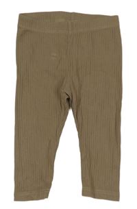Hnědé žebrované legíny H&M
