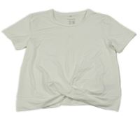 Bílé sportovní crop tričko s uzlem H&M