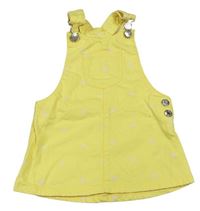 Žlutá manšestrová laclová sukně s puntíky F&F