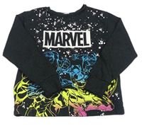 Antracitové triko s hrdiny Marvel