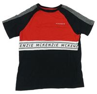 Černo-červeno-bílé tričko s logy McKenzie 