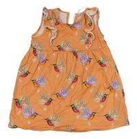 Oranžové bavlněné šaty s volánky H&M