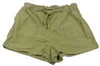 Khaki plátěné kraťasy H&M
