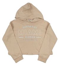 Světlerůžová crop mikina s nápisem a kapucí H&M