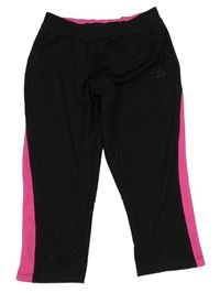 Černo-růžové funkční běžecké capri legíny Karrimor