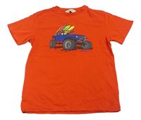 Červené tričko s monster truck Kangaroo Poo