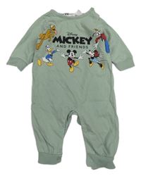 Zelenošedý overal s Mickeym a kamarády H&M