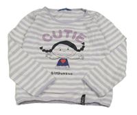 Lila-bílé pruhované triko s holčičkou Timbuktoo