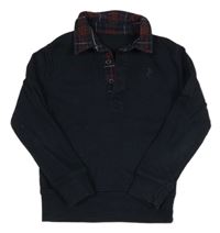 Tmavomodré vzorované polo triko George 