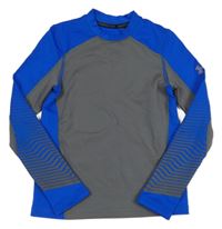 Šedo-safírové funkční triko