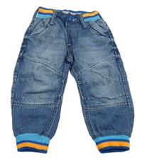 Modré cuff rifle s pruhovanými lemy H&M