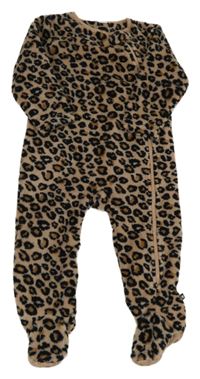 Béžovo-černý vzorovaný chlupatý overal Next 