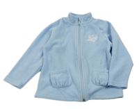 Světlemodrá fleecová propínací mikina s motýlkem Impidimpi 