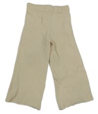 Béžové vzorované pletené kalhoty Shein