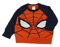 Červeno-tmavomodrý svetr se Spider-manem C&A