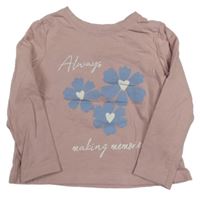 Světlerůžové triko s kytičkami Primark 