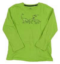 Limetkové triko s dinosaury Topolino