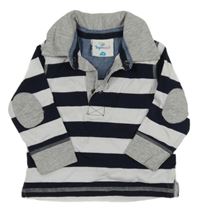 Tmavomodro-bílé pruhované polo triko Topomini