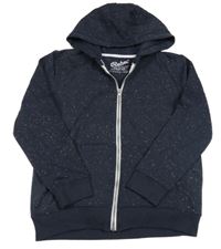 Tmavomodro-barevná propínací mikina s kapucí Rebel