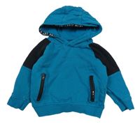 Petrolejovo-černá mikina s kapucí Matalan