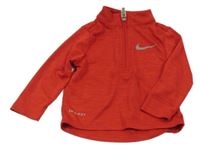 Červená melírovaná sportovní funkční mikina s logem Nike