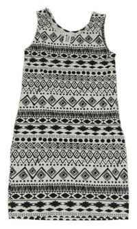 Černo-bílé vzorované šaty C&A