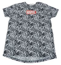 Černo-bílé vzorované tričko s hrdiny Marvel