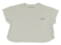 Bílé crop oversize tričko s nápisem Zara 