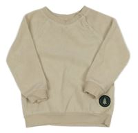 Béžová sametová žebrovaná mikina se stromem So Cute