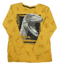 Okrové triko s dinosaury Dopodopo