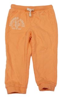 Oranžové cuff tepláky s kaktusem So Cute 