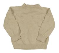 Světlebéžový 3D puntíkatý svetr 