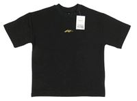 Nové - černé vzorované teplé tričko se zlatým logem Next