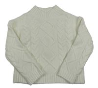 Smetanový vzorovaný crop svetr PRIMARK