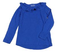 Cobaltově modré triko s volánkem RESERVED