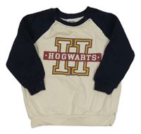 Smetanovo-tmavomodrá mikina s písmenkem a nápisem - Harry Potter PEPCO