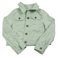 Mentolová riflová crop bunda s límečkem Gillan's Closet