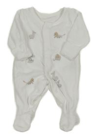 Bílý sametový overal se zvířátky M&S