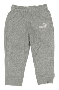 Šedé melírované tepláky s logem PUMA