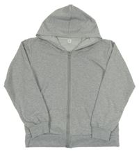 Šedá melírovaná propínací mikina s kapucí 