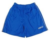 Safírové sportovní kraťasy s logem a pruhy JAKO