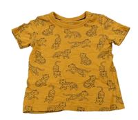 Medové melírované tričko s tygry C&A