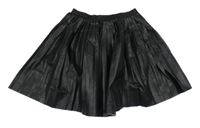 Černá plisovaná koženková sukně se třpytivým pasem H&M