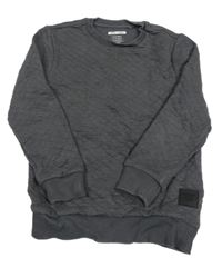 Tmavošedá prošívaná teplá mikin s nášivkou F&F