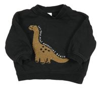 Černošedá mikina s dinosaurem H&M