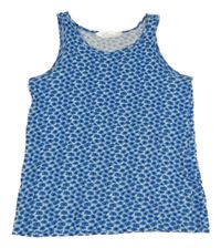 Bílo-modrý květovaný top H&M
