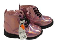 Nové - starorůžové metalické koženkové kotníčkové boty St. Bernard vel. 23